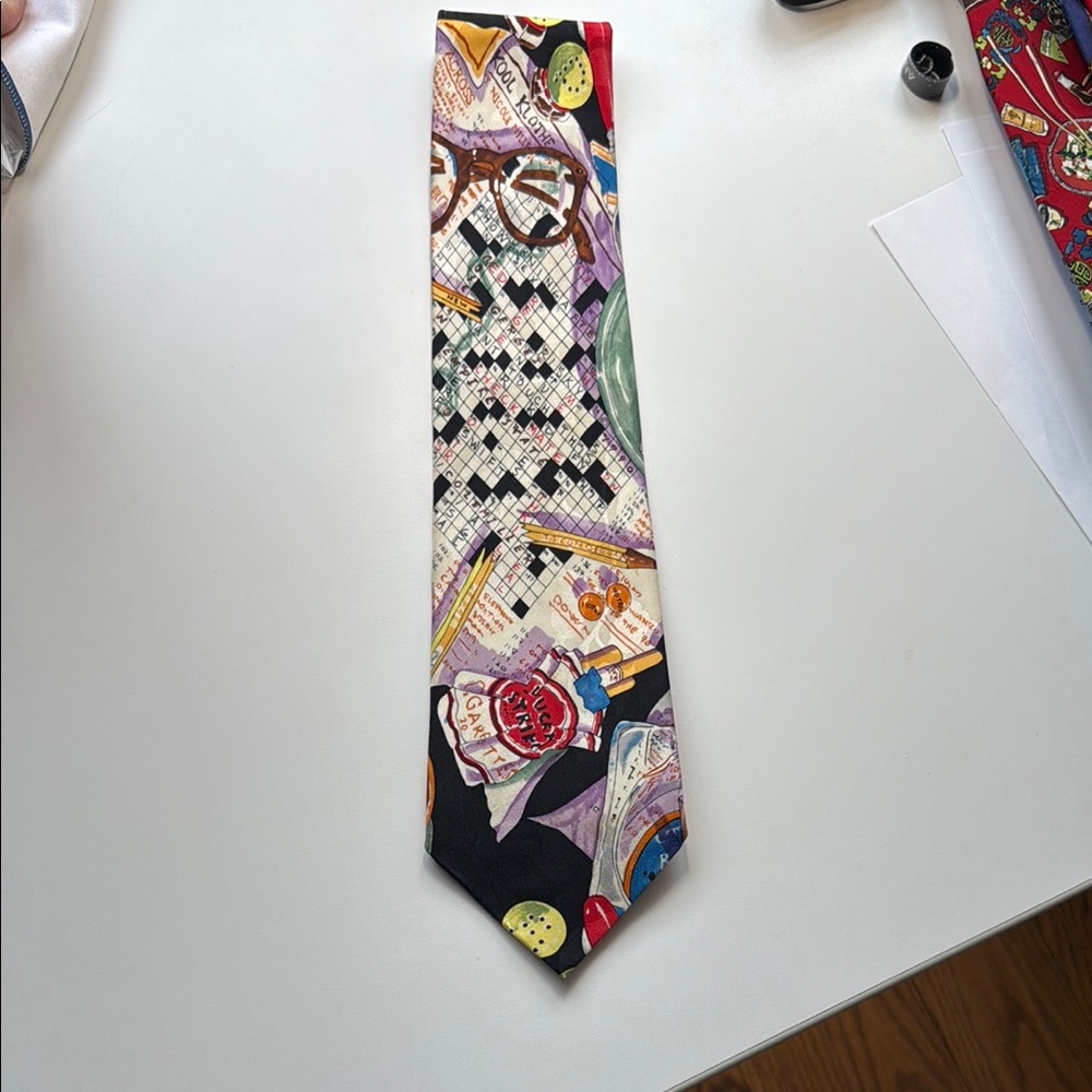 Nicole Miller, crossword puzzle design Men's Tie